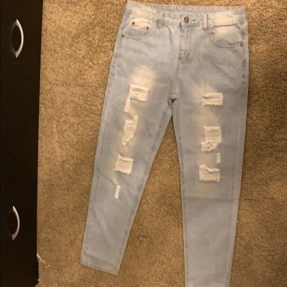 Light Blue Ripped Jeans - Size 32